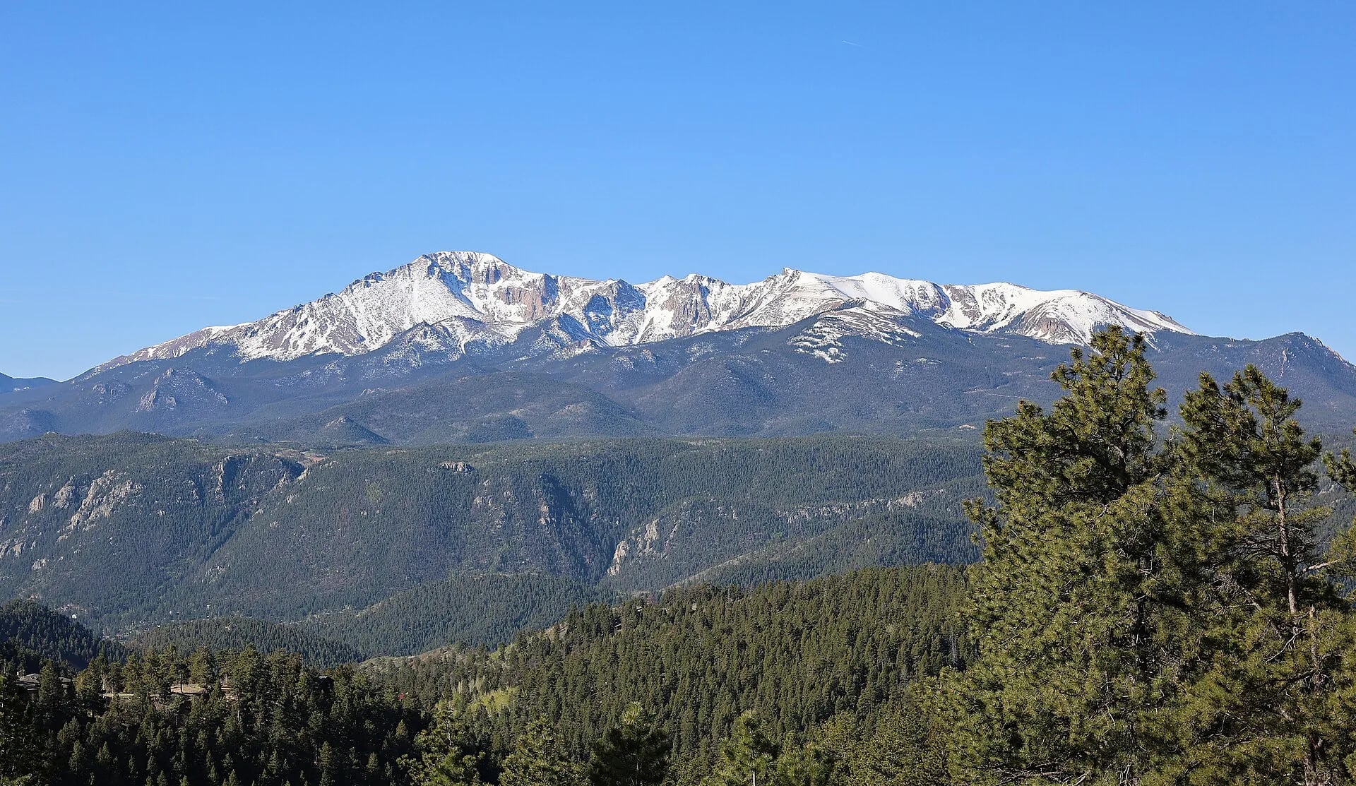Pikes Peak from Rampart Range Road, Colorado