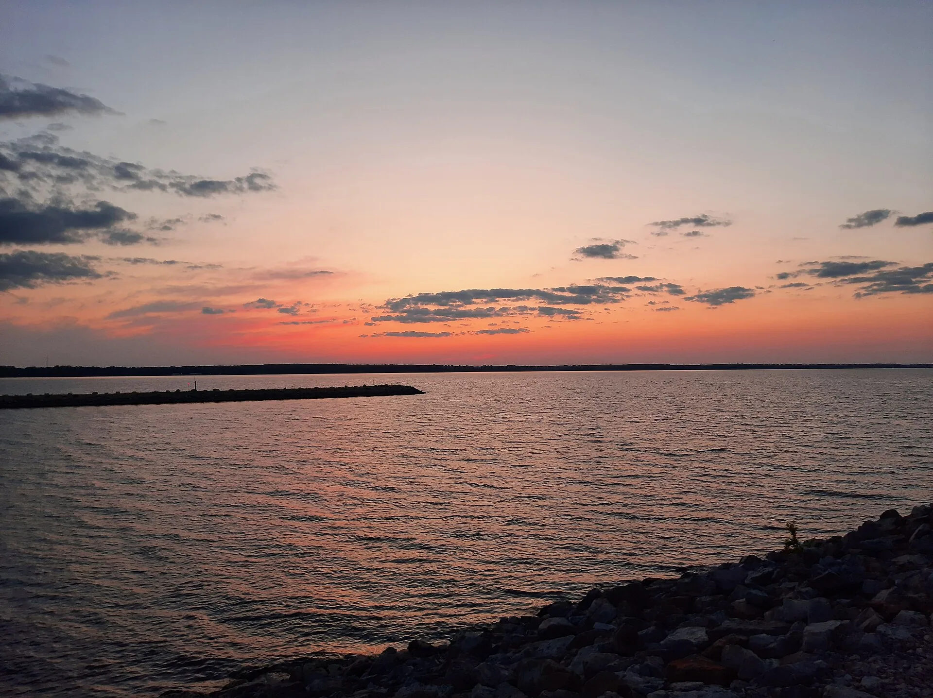 Rend Lake at dusk, Illinois