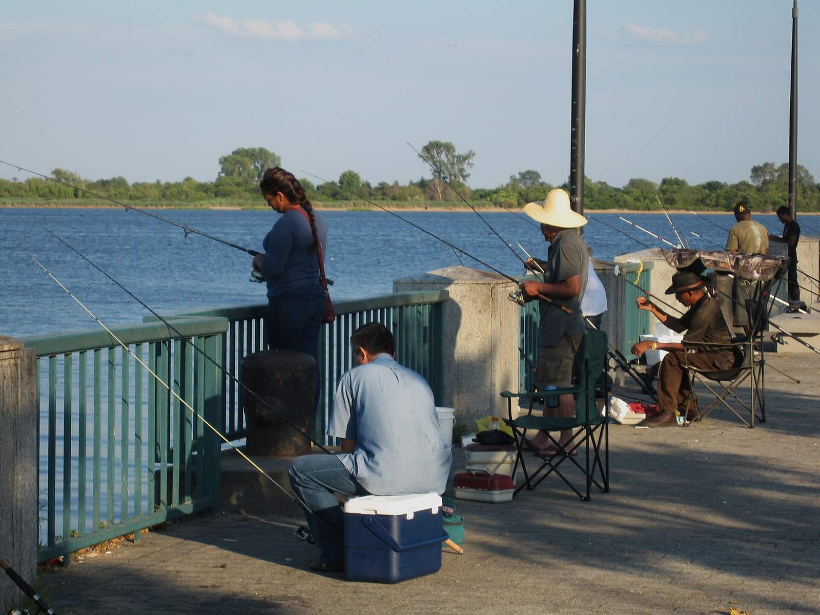Fishing at Canarsie Pier, Brooklyn
