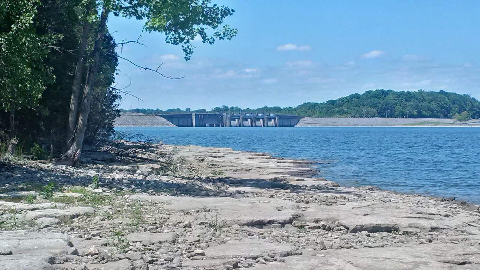 Lower water level at J. Percy Priest Lake due to lack of rain 160519-A-CE999-025