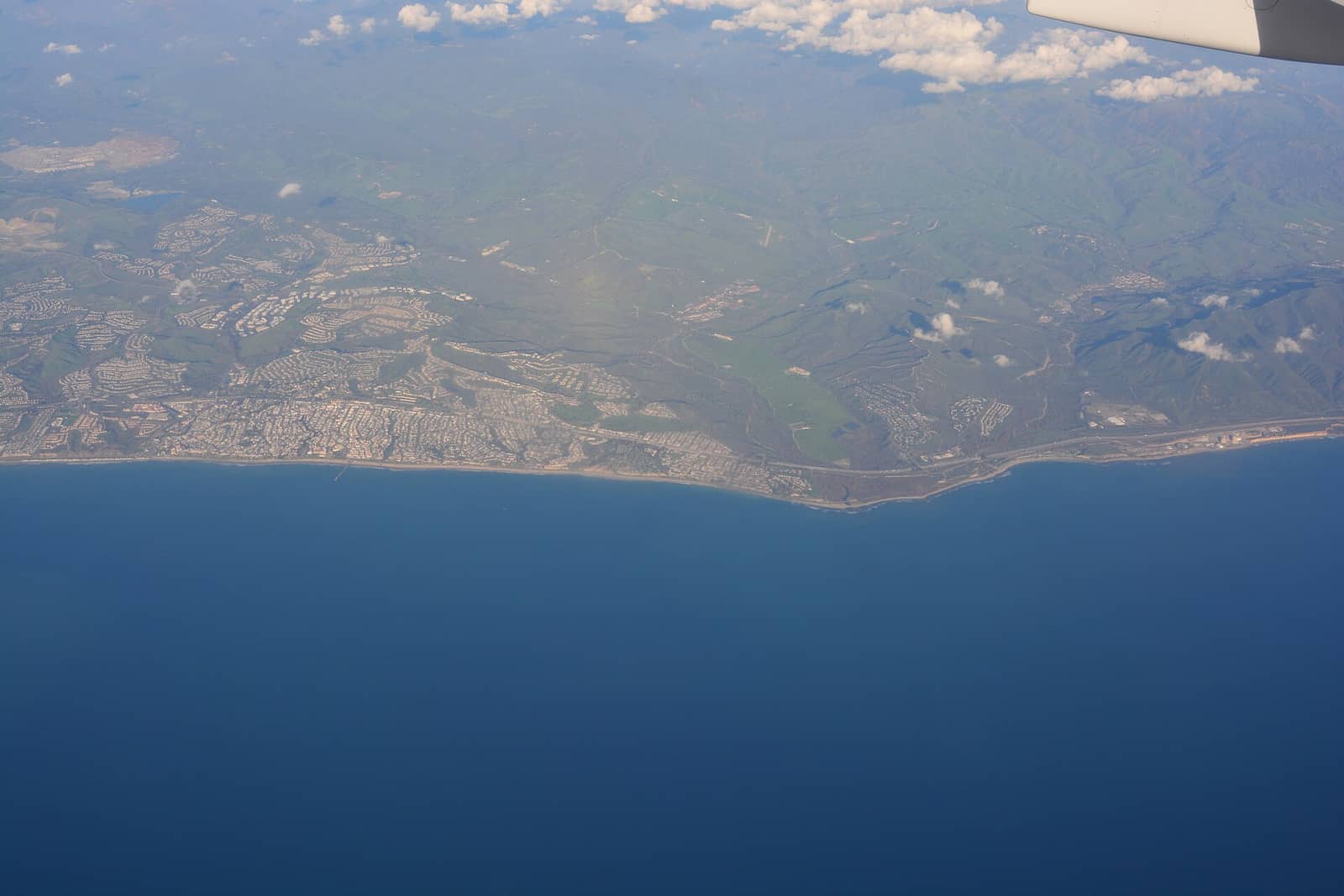 Aerial view of California Coast, looking NE by East at San Clemente and San Onofre Beach